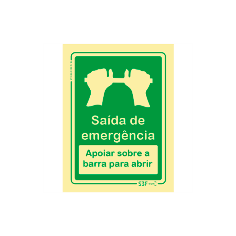 Sinal Sa�da de Emerg�ncia - Apoiar sobre a barra para abrir image