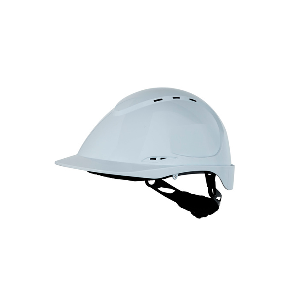 Capacete branco ventilado com 8 pontos fixa��o e arn�s t�xtil image