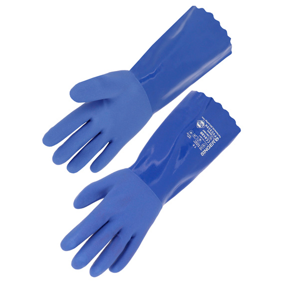 Luva PVC triplo banho com suporte de algod�o sem costuras image