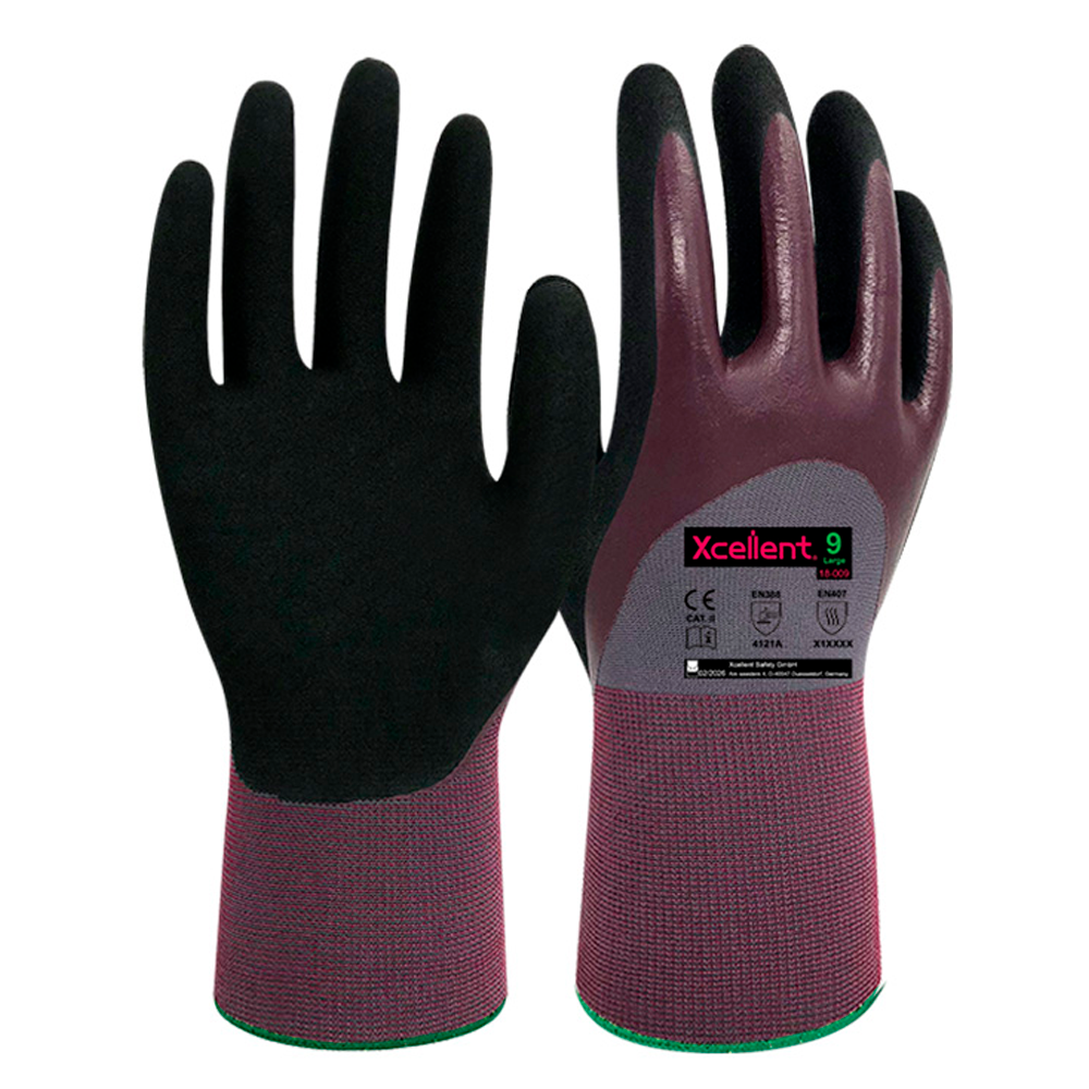 Luva de nylon de nitrilo liso em 3/4 e nitrilo arenoso image